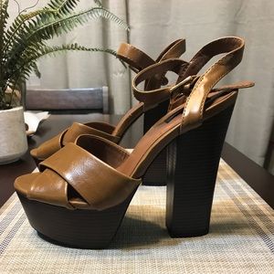 Platform brown heels 7